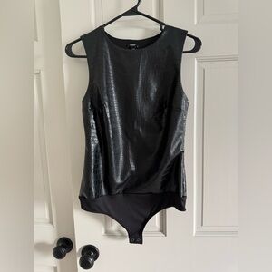 Express Black Textured Bodysuit